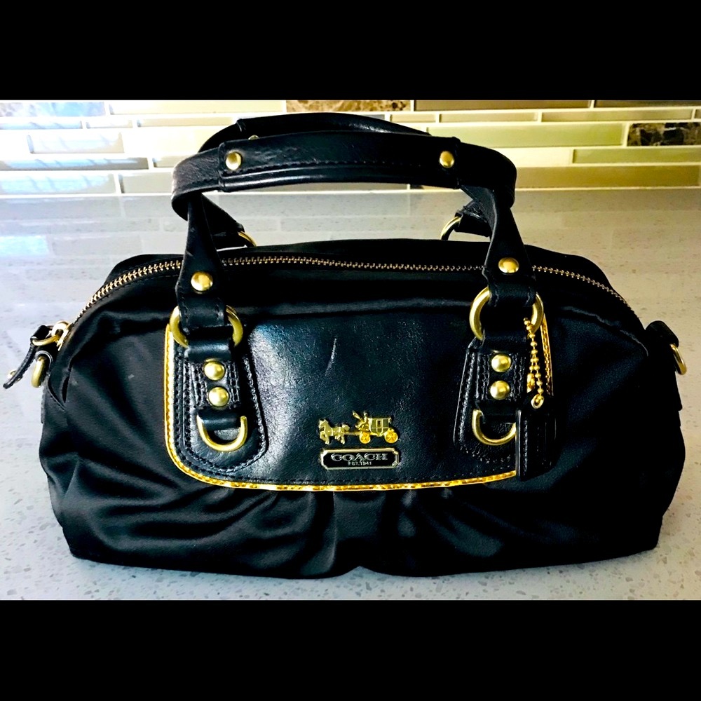 New Black Coach Handbag and Coin Wallet